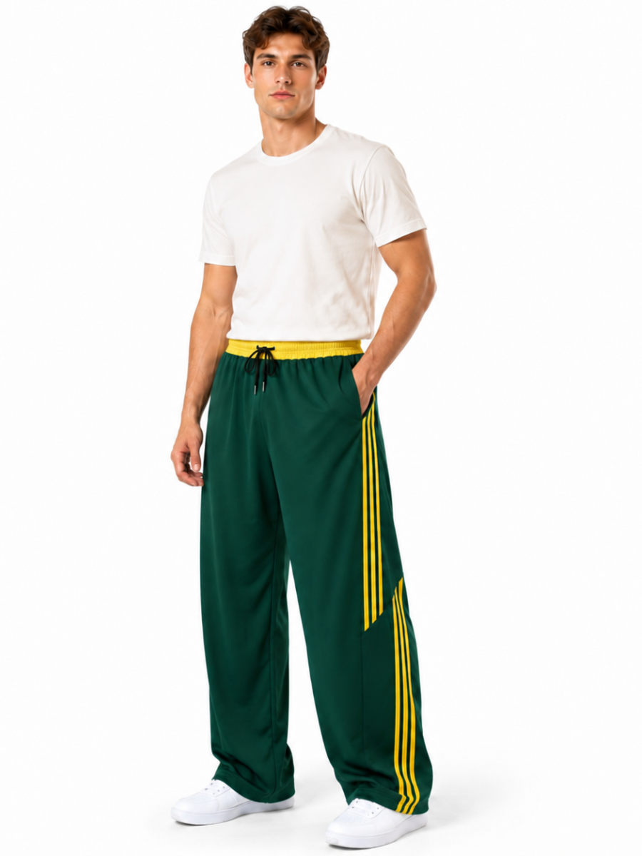 PANTALON DEPORTIVO JOGGER HOLGADO PARA HOMBRE CON FRANJAS LATERALES Y BOLSILLOS - 1