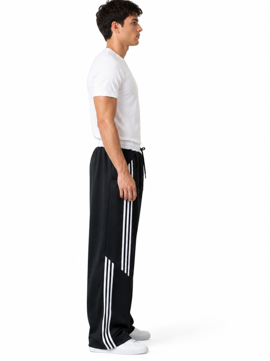 PANTALÓN DEPORTIVO PARA HOMBRE DE CORTE AMPLIO CON FRANJAS LATERALES, CINTURA ELÁSTICA Y DISEÑO URBANO CÓMODO Y MODERNO JOVEN - 5
