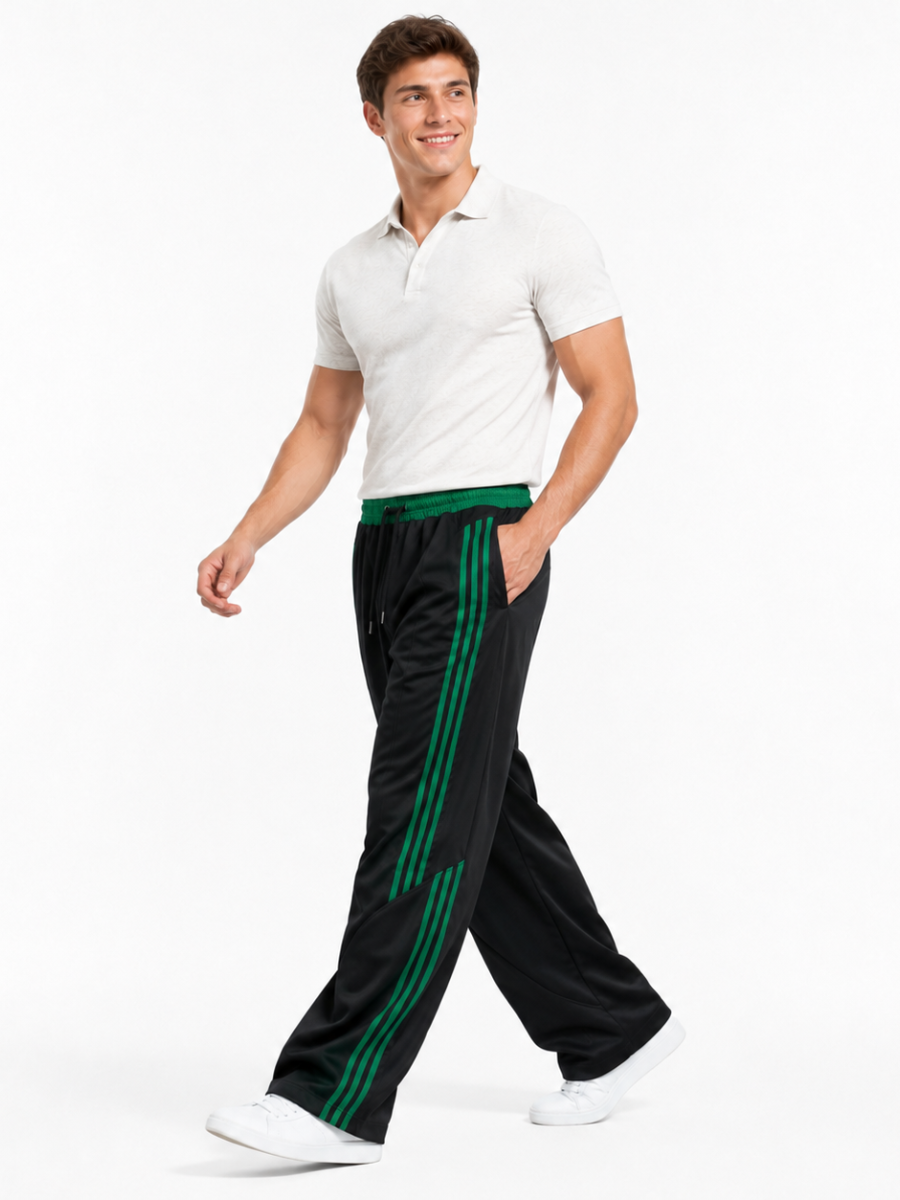 PANTALÓN DEPORTIVO PARA HOMBRE DE CORTE AMPLIO CON FRANJAS LATERALES, CINTURA ELÁSTICA Y DISEÑO URBANO CÓMODO Y MODERNO JOVEN - 3