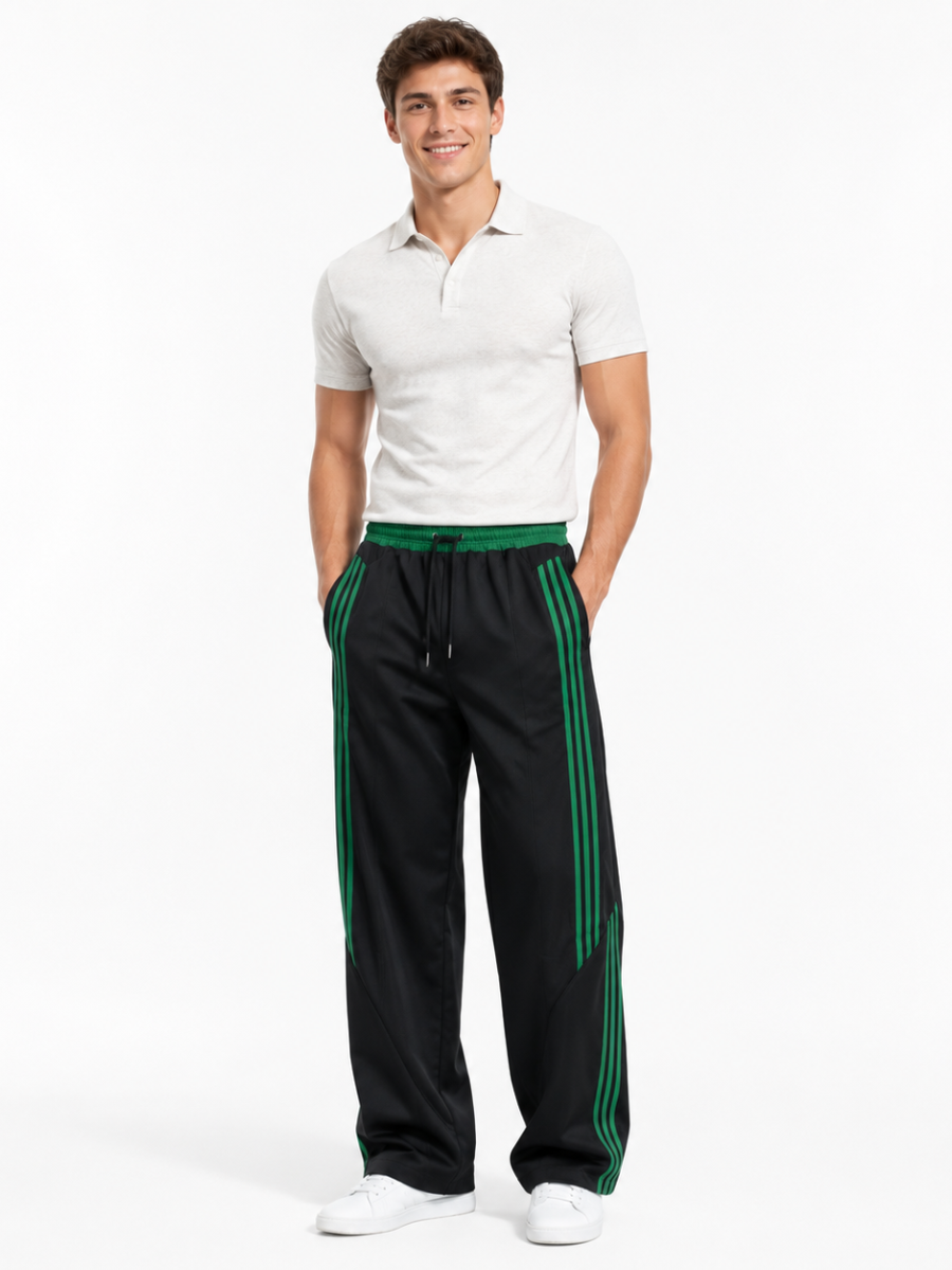 PANTALÓN DEPORTIVO PARA HOMBRE DE CORTE AMPLIO CON FRANJAS LATERALES, CINTURA ELÁSTICA Y DISEÑO URBANO CÓMODO Y MODERNO JOVEN - 6