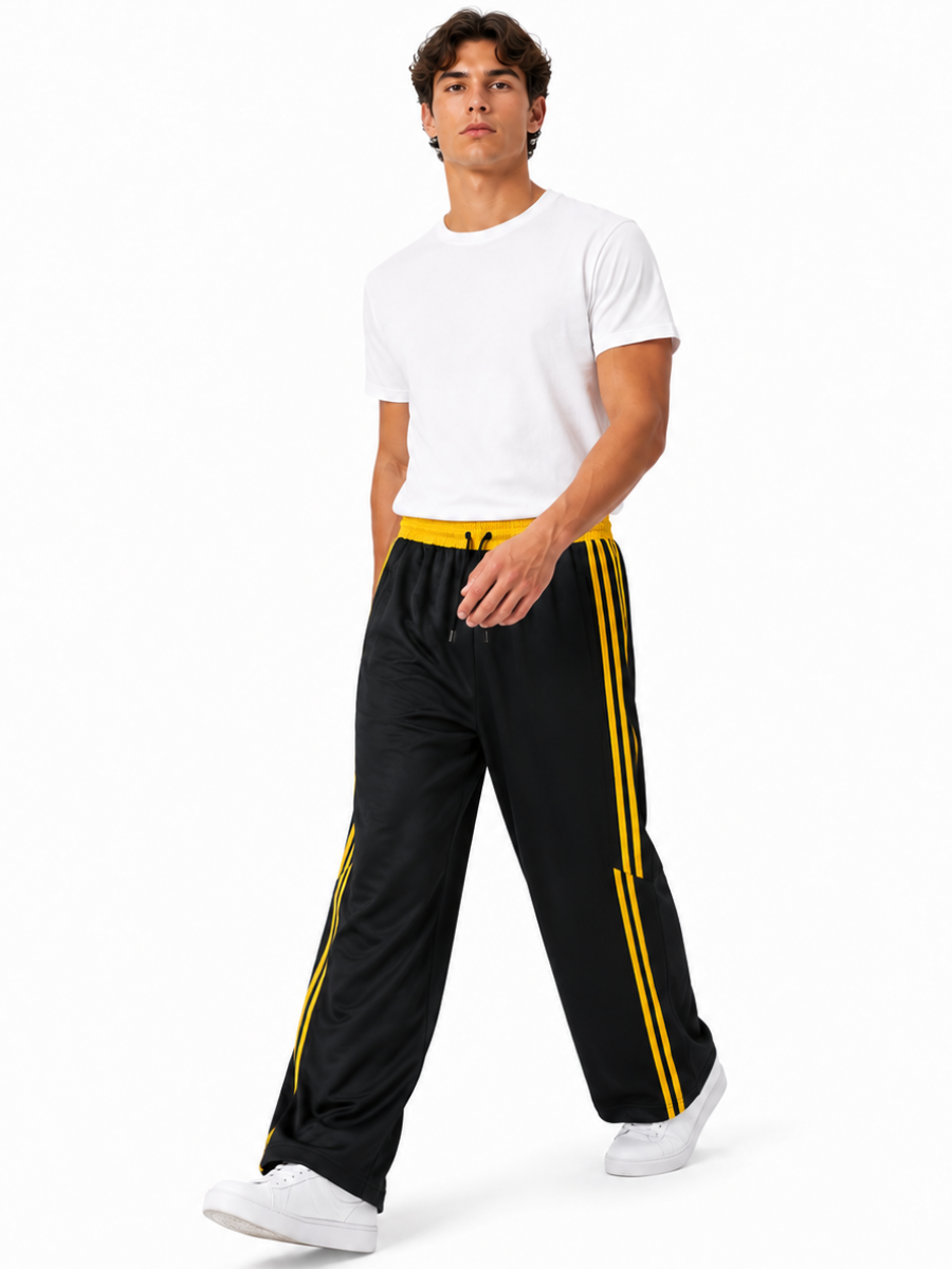 PANTALÓN DEPORTIVO PARA HOMBRE DE CORTE AMPLIO CON FRANJAS LATERALES, CINTURA ELÁSTICA Y DISEÑO URBANO CÓMODO Y MODERNO JOVEN - 3