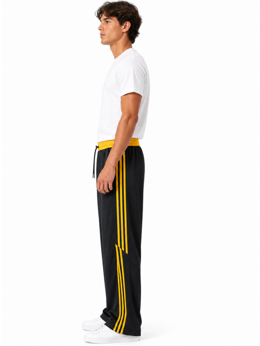 PANTALÓN DEPORTIVO PARA HOMBRE DE CORTE AMPLIO CON FRANJAS LATERALES, CINTURA ELÁSTICA Y DISEÑO URBANO CÓMODO Y MODERNO JOVEN - 4