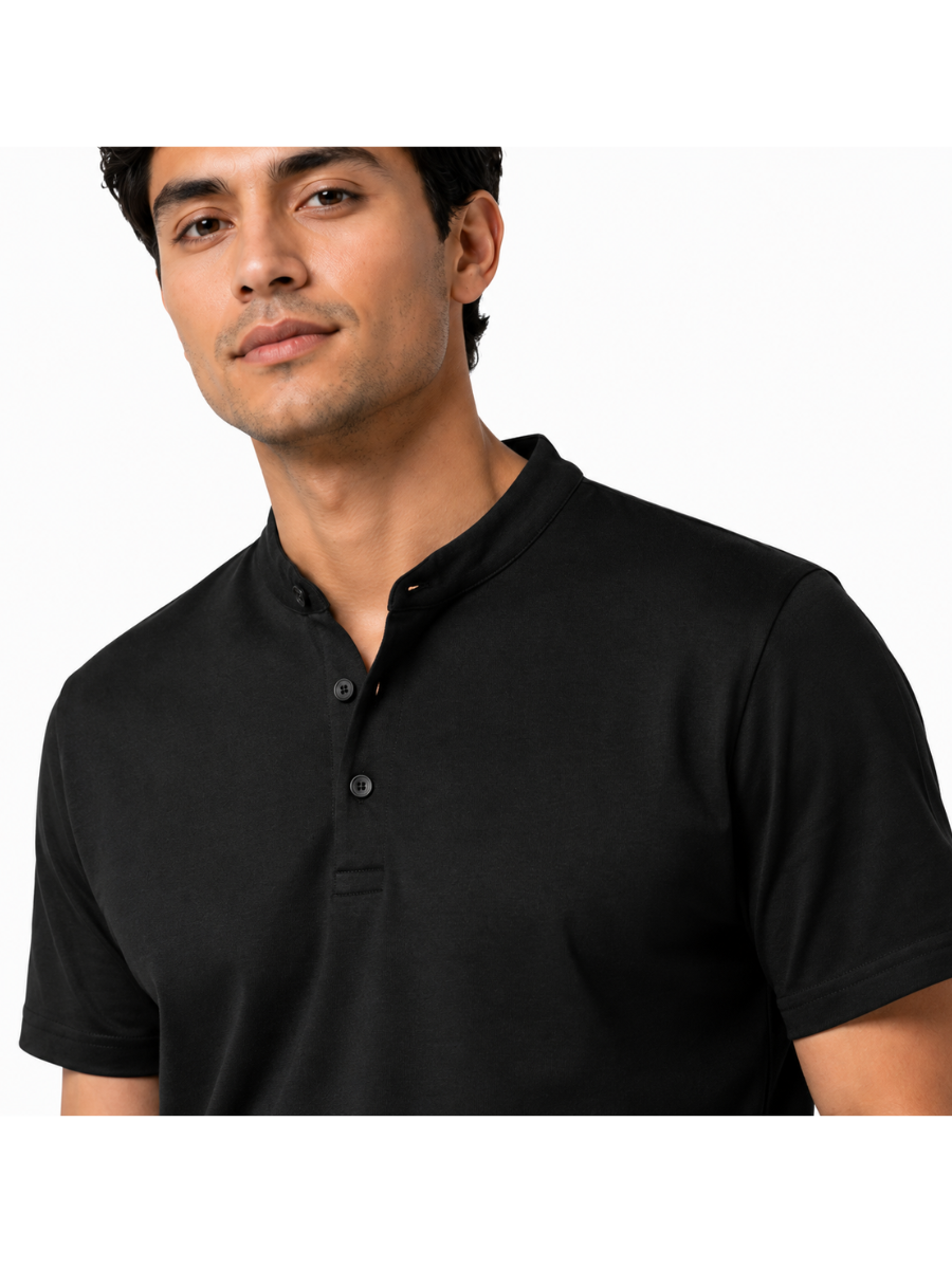 POLO CUELLO NERU PARA HOMBRE MANGA CORTA EN ALGODÓN JERSEY REGULAR FIT CASUAL ELEGANTE CÓMODO Y VERSÁTIL PARA USO DIARIO - 4