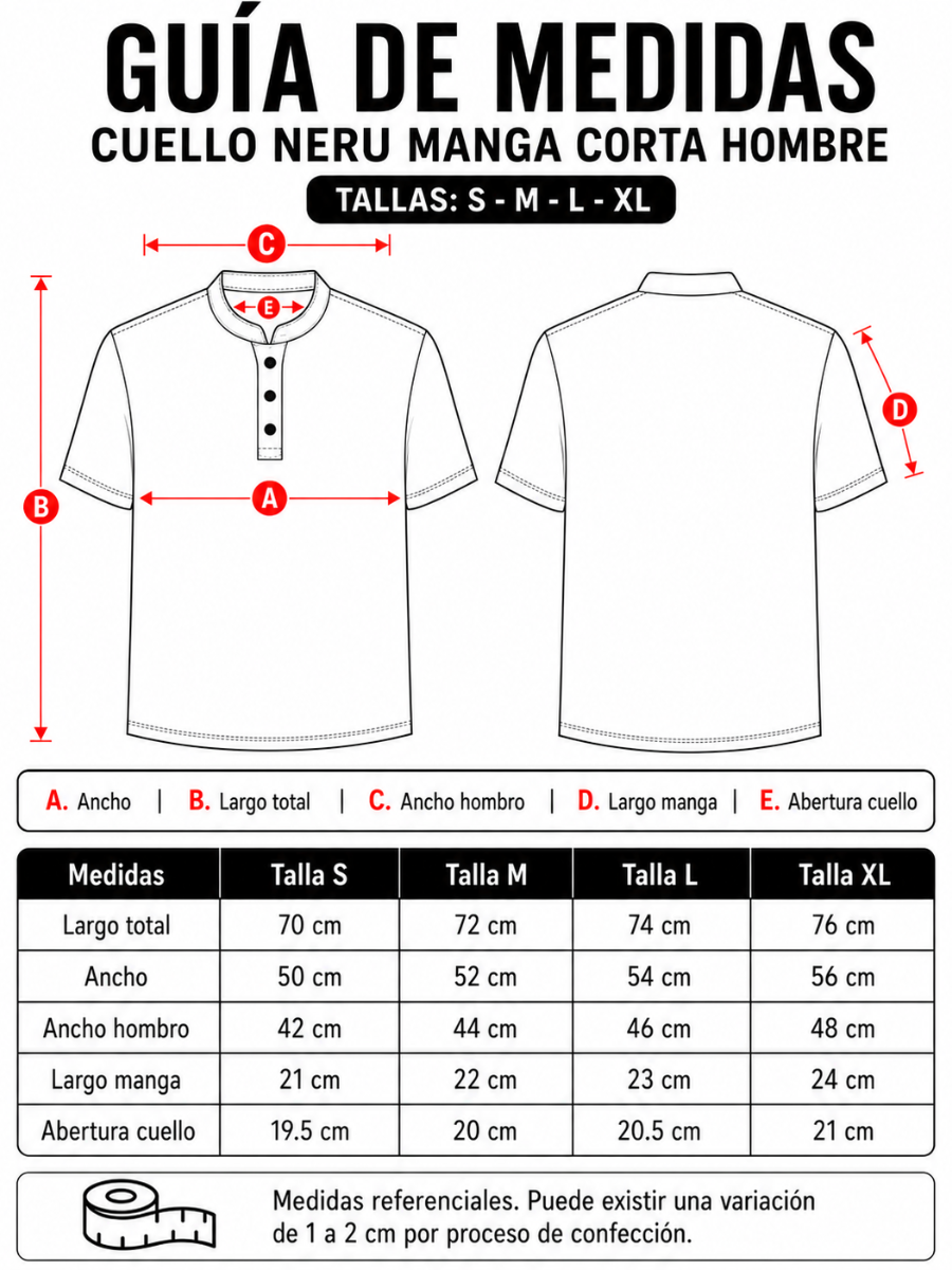 POLO CUELLO NERU PARA HOMBRE MANGA CORTA ALGODÓN JERSEY REGULAR FIT CASUAL ELEGANTE CÓMODO Y VERSÁTIL - 2