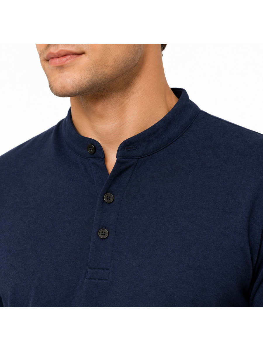 POLO CUELLO NERU PARA HOMBRE MANGA CORTA ALGODÓN JERSEY REGULAR FIT CASUAL ELEGANTE CÓMODO Y VERSÁTIL - 3