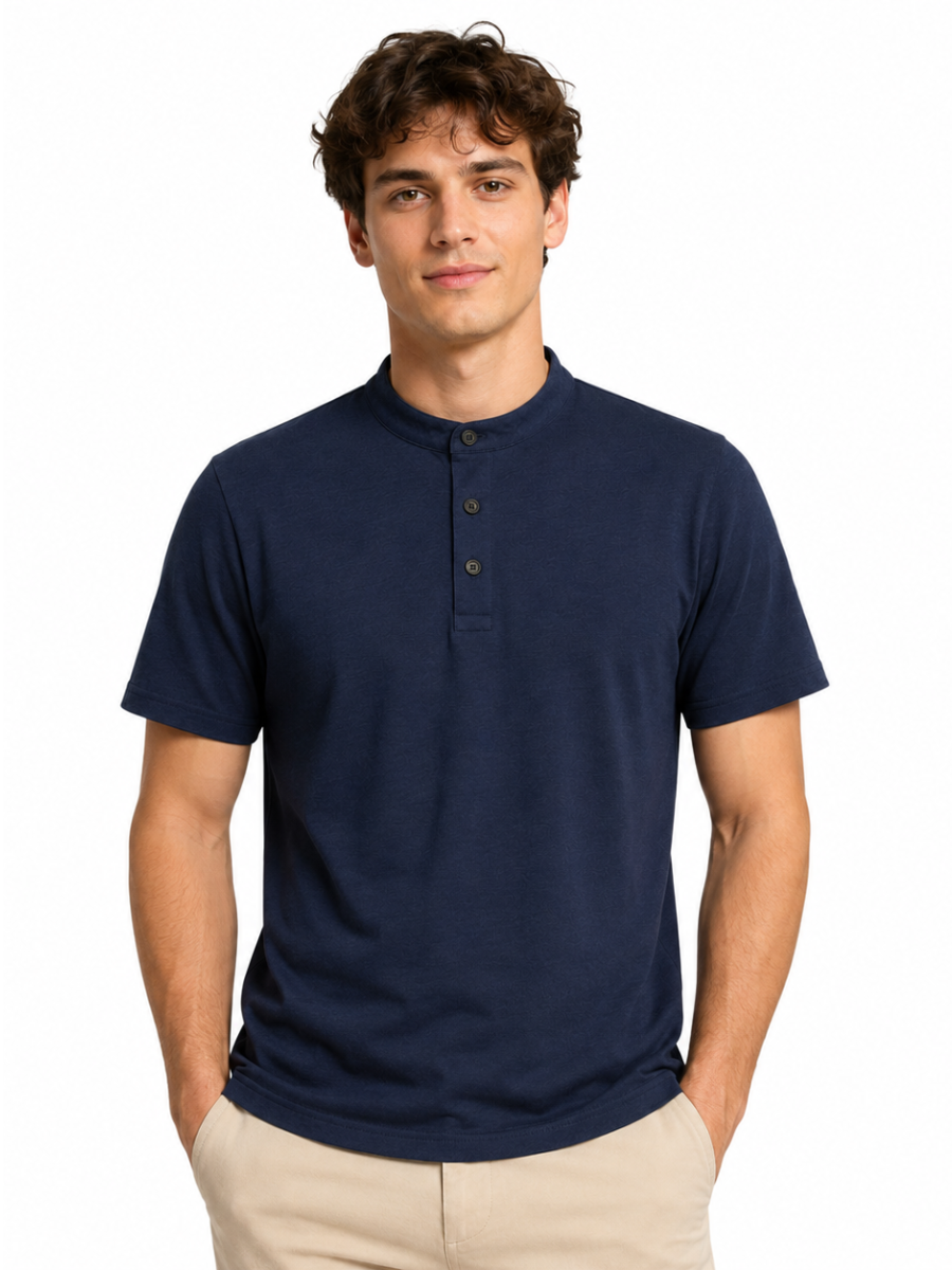 POLO CUELLO NERU PARA HOMBRE MANGA CORTA ALGODÓN JERSEY REGULAR FIT CASUAL ELEGANTE CÓMODO Y VERSÁTIL - 4