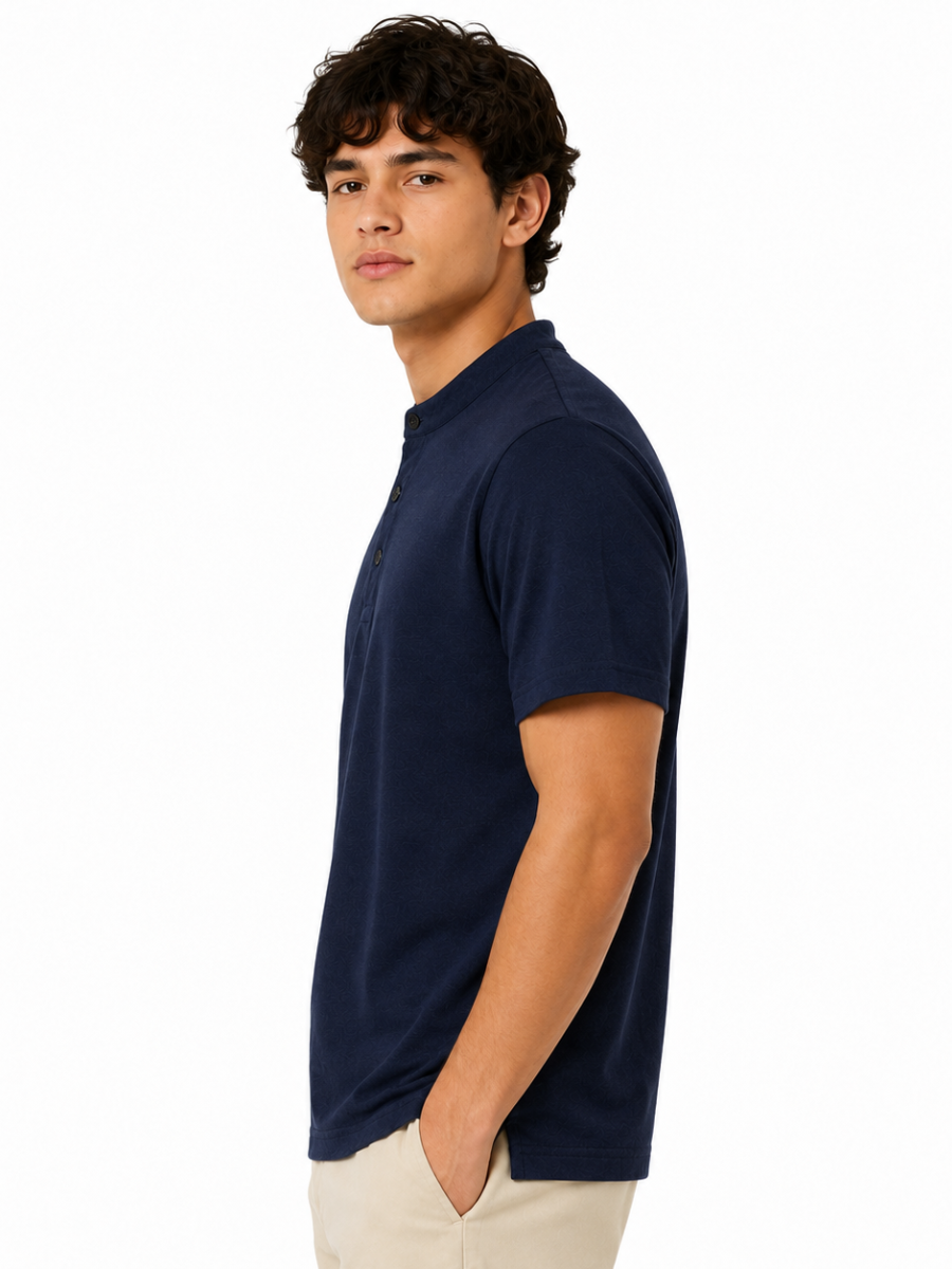 POLO CUELLO NERU PARA HOMBRE MANGA CORTA ALGODÓN JERSEY REGULAR FIT CASUAL ELEGANTE CÓMODO Y VERSÁTIL - 5