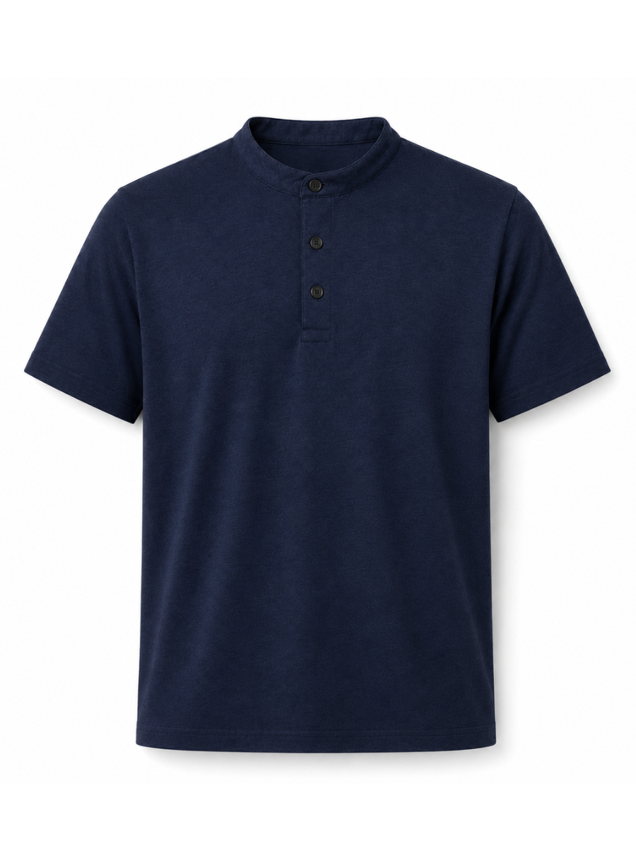 POLO CUELLO NERU PARA HOMBRE MANGA CORTA ALGODÓN JERSEY REGULAR FIT CASUAL ELEGANTE CÓMODO Y VERSÁTIL - 7