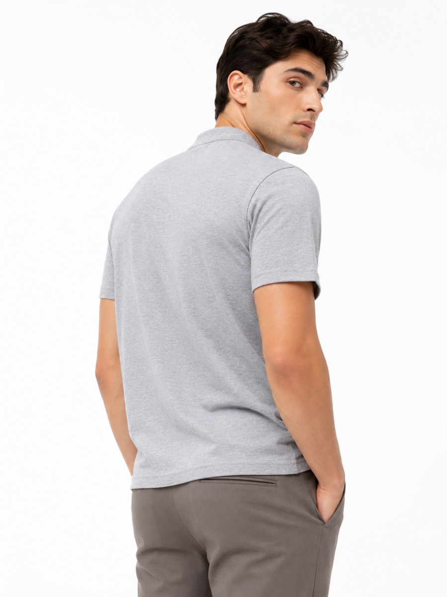 POLO CUELLO NERU PARA HOMBRE MANGA CORTA ALGODÓN JERSEY REGULAR FIT CASUAL ELEGANTE CÓMODO Y VERSÁTIL - 3
