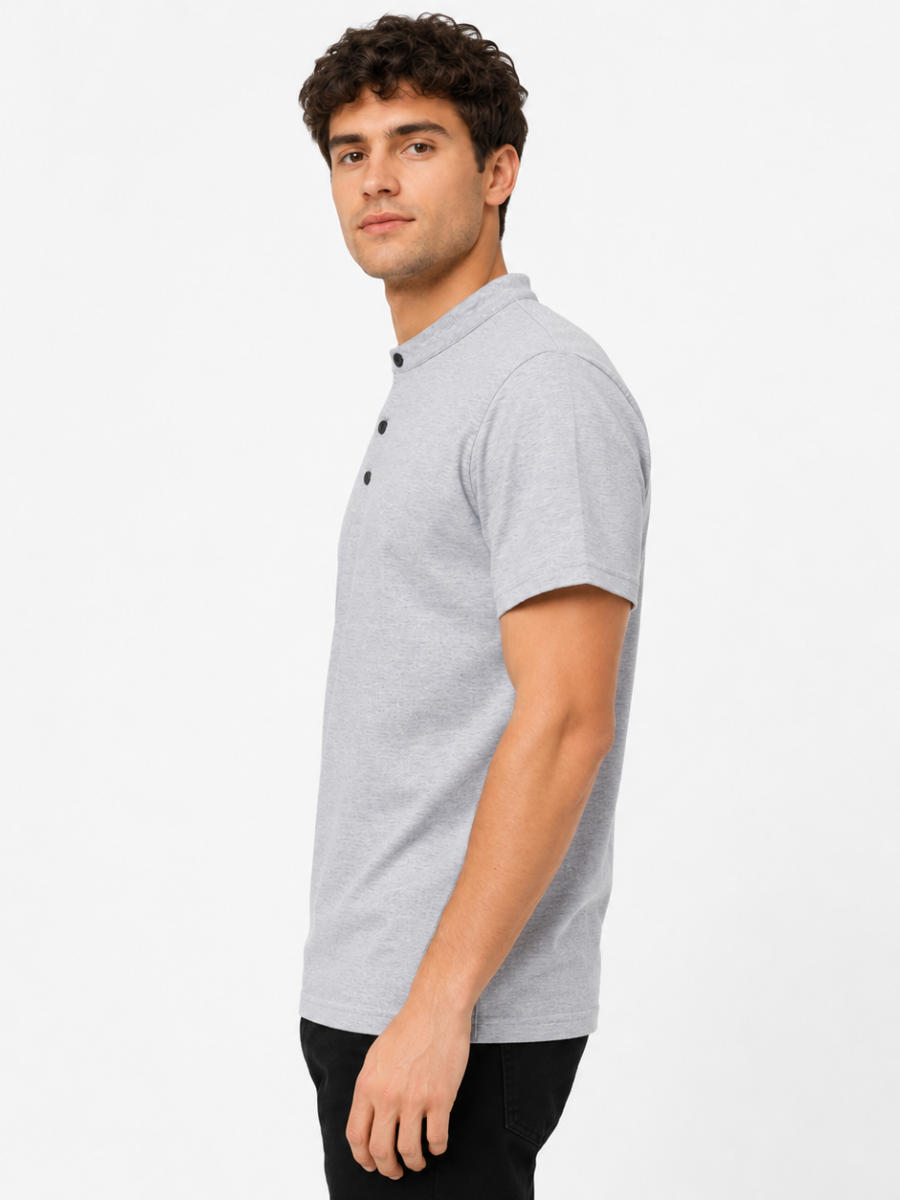 POLO CUELLO NERU PARA HOMBRE MANGA CORTA ALGODÓN JERSEY REGULAR FIT CASUAL ELEGANTE CÓMODO Y VERSÁTIL - 4