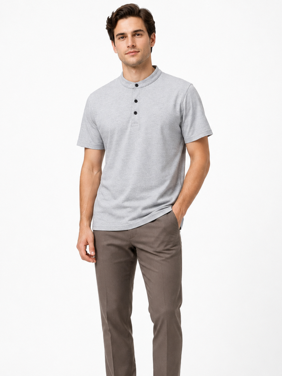 POLO CUELLO NERU PARA HOMBRE MANGA CORTA ALGODÓN JERSEY REGULAR FIT CASUAL ELEGANTE CÓMODO Y VERSÁTIL - 5