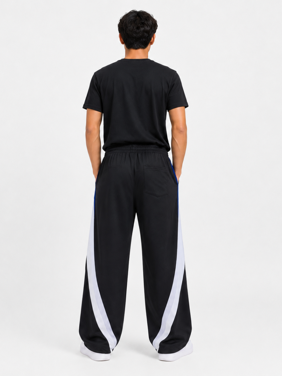 PANTALON DEPORTIVO HOMBRE PIERNA ANCHA WIDE LEG BOLSILLOS CON CIERRE TELA NOVA BUZO ENTRENAMIENTO - 2