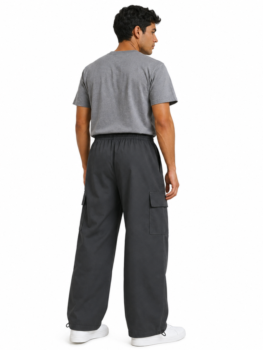PANTALON CARGO OVERSIZED HOMBRE TELA NOVA STREETWEAR PIERNA ANCHA BOLSILLOS - 2