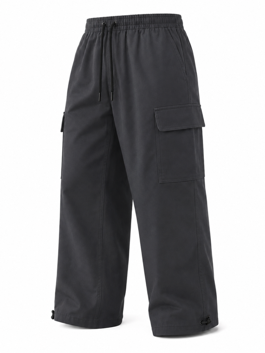 PANTALON CARGO OVERSIZED HOMBRE TELA NOVA STREETWEAR PIERNA ANCHA BOLSILLOS - 5