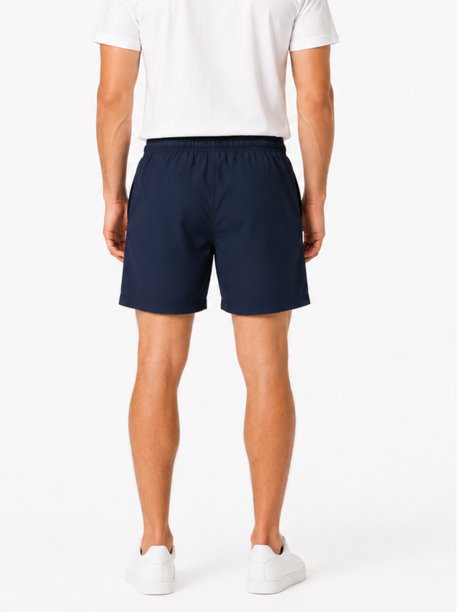PACK X2 SHORT DEPORTIVO LISO TELA NOVA HOMBRE CON BOLSILLOS Y CORDÓN AJUSTABLE AZUL GRIS - 3