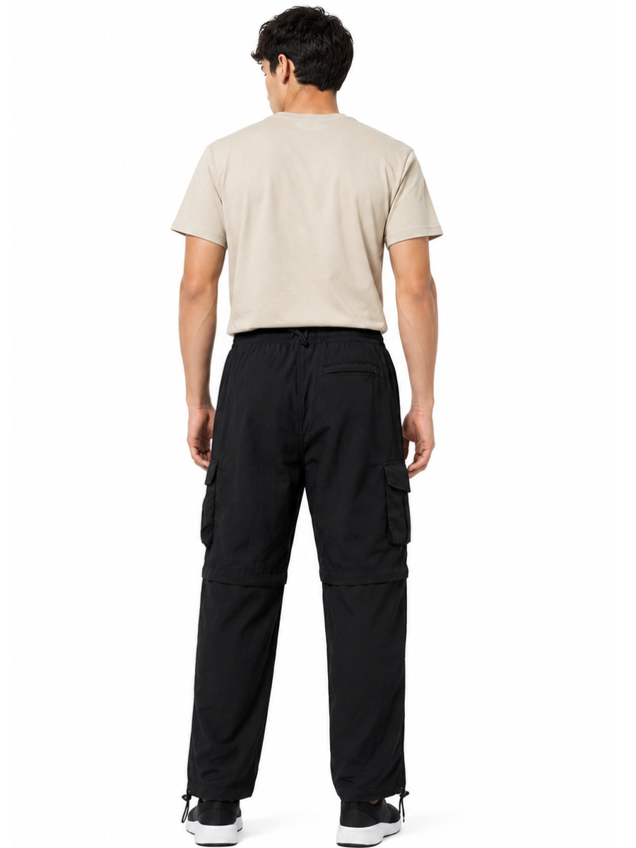 PACK 3 PANTALONES CARGO DESMONTABLES HOMBRE SECADO RAPIDO MULTIBOLSILLO PARA TREKKING OUTDOOR BEIGE VERDE NEGRO - 5