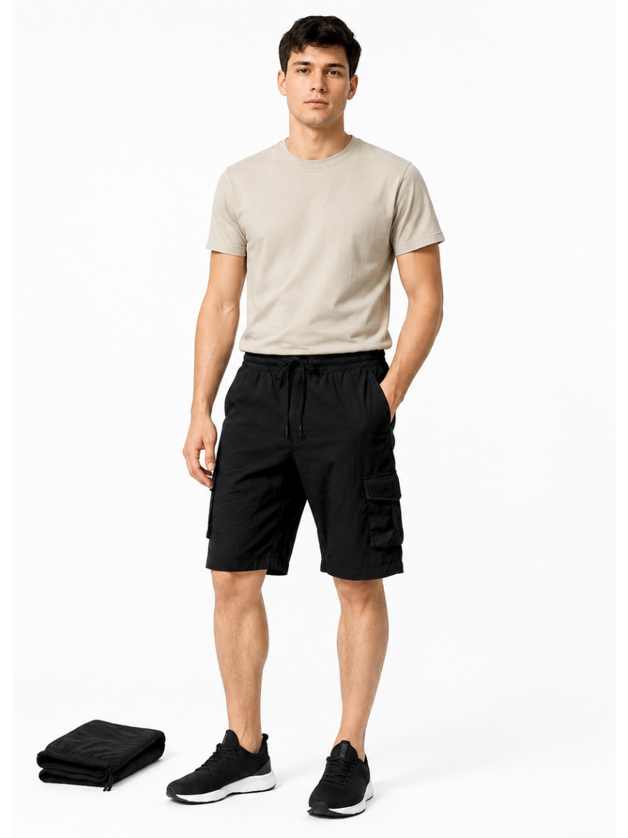 3XPACK PANTALON CARGO CONVERTIBLE HOMBRE LIGERO MULTIUSO PARA CAMPING HUESO NEGRO BEIGE - 4