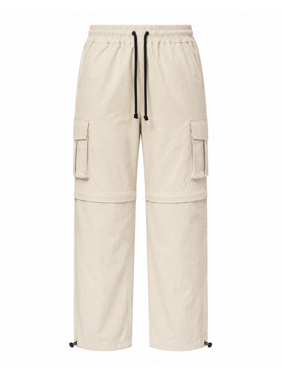 PACK X3 PANTALON CARGO 2 EN 1 CONVERTIBLE  HOMBRE TELA MOJADA VIAJE Y TREKKING VERDE HUESO NEGRO - 2