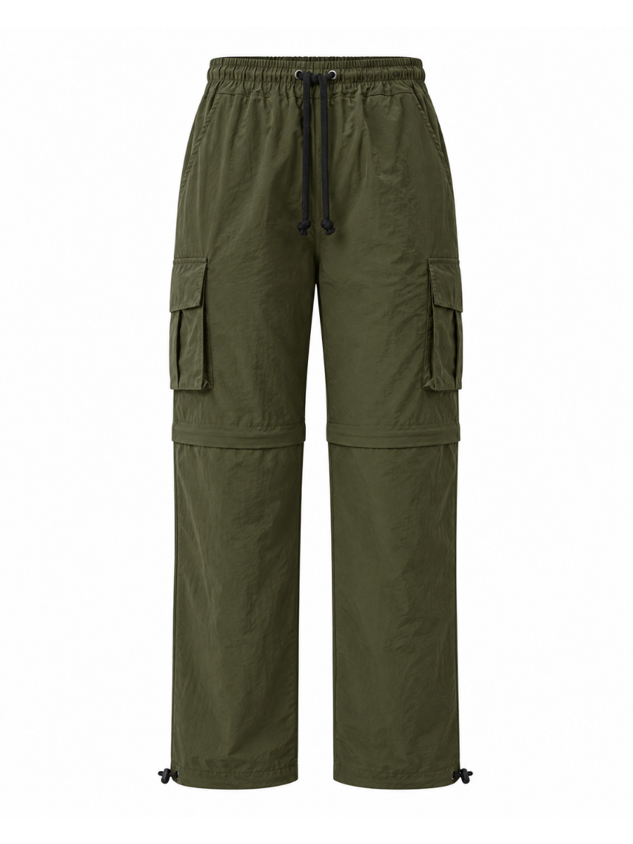 PACK X3 PANTALON CARGO CONVERTIBLE DESMONTABLE HOMBRE TELA LIGERA OUTDOOR TONOS HUESO VERDE BEIGE - 2