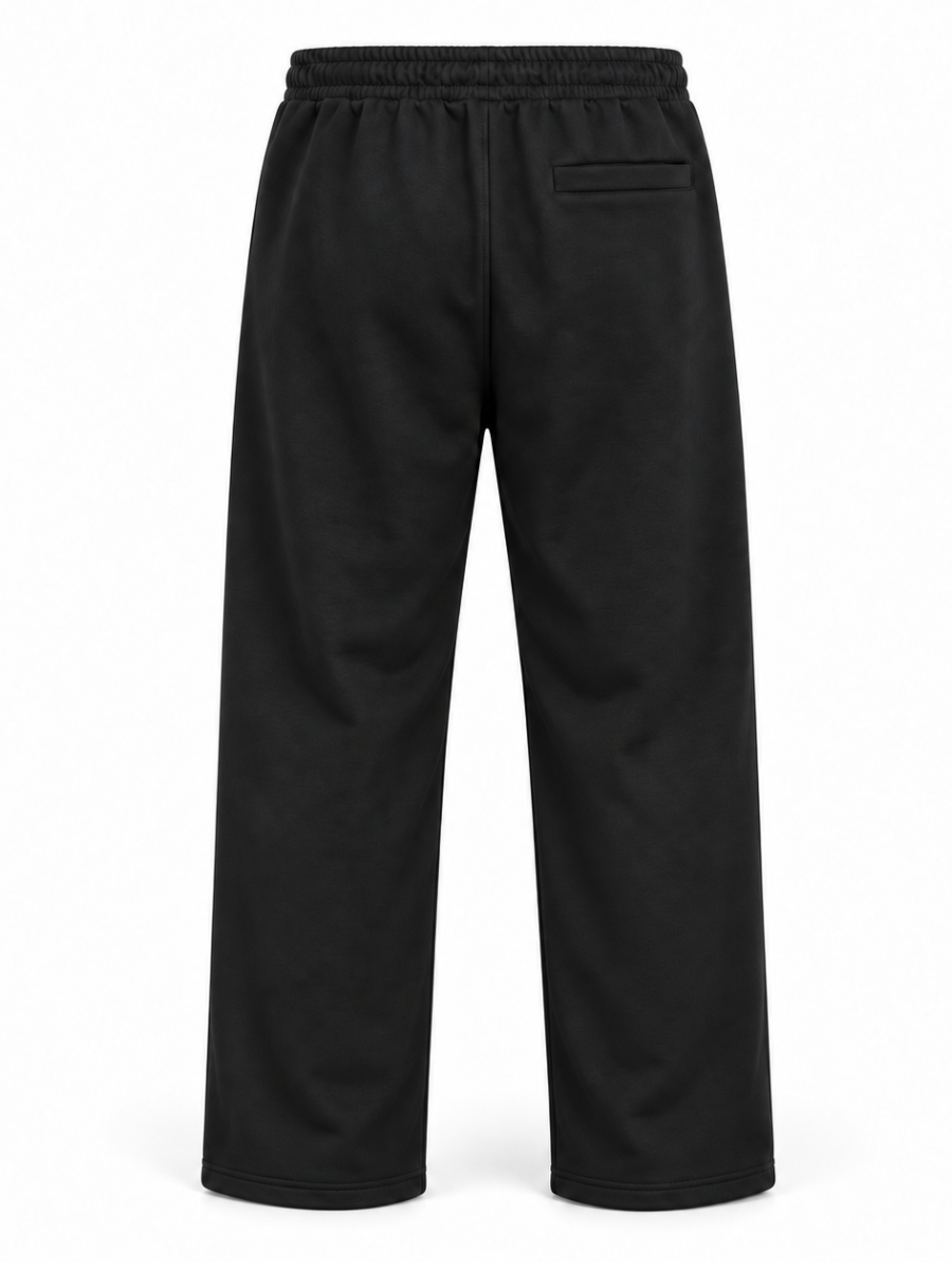 PANTALON BUZO FRENCH TERRY ALGODON HOMBRE JOGGER DEPORTIVO CASUAL CORTE RECTO CON BOLSILLOS USO DIARIO NEGRO - 5