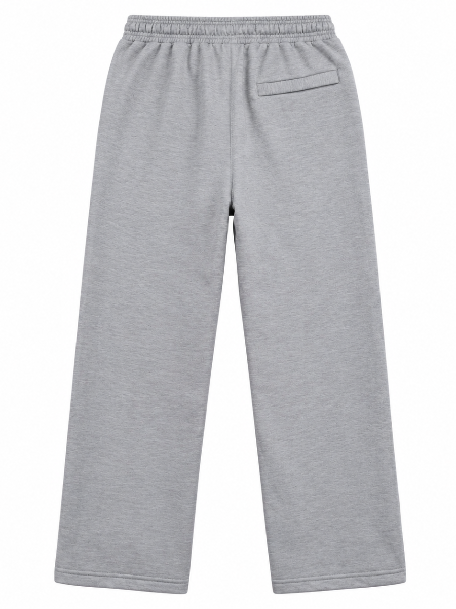 PANTALON BUZO FRENCH TERRY ALGODON HOMBRE JOGGER CASUAL CORTE RECTO DEPORTIVO CON BOLSILLOS USO DIARIO GRIS MELANGE - 5