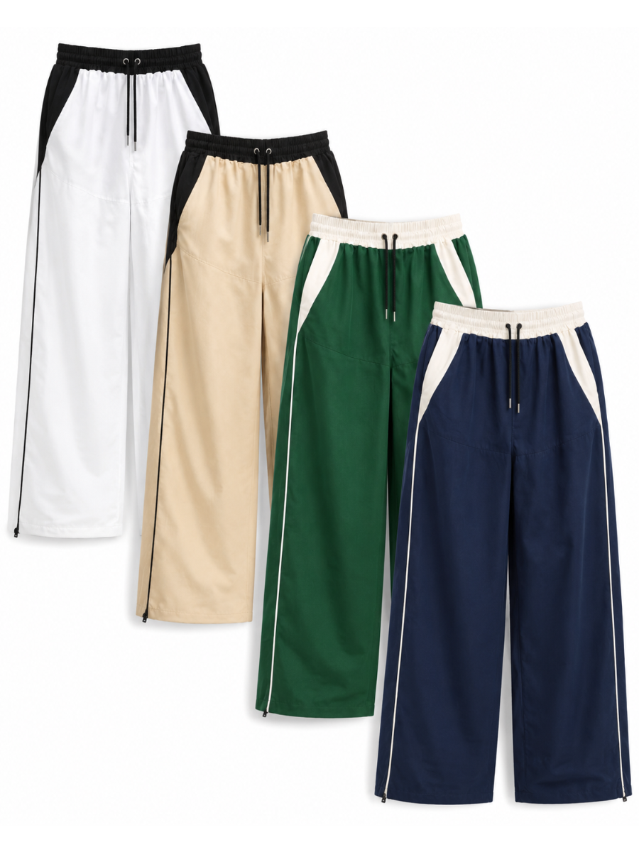 PACK 4 PANTALON HOMBRE WIDE LEG TELA NOVA BLANCO BEIGE VERDE AZUL - 1