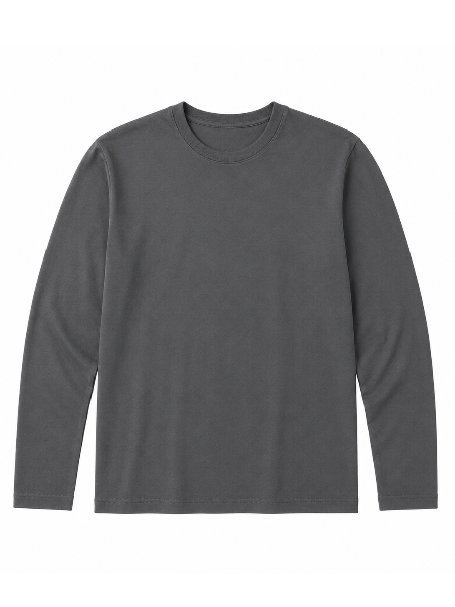 POLO MANGA LARGA ALGODON PREMIUM HOMBRE ESTILO CASUAL URBANO CUELLO REDONDO CONFORT GRISPOLO MANGA LARGA ALGODON PREMIUM HOMBRE E - 5