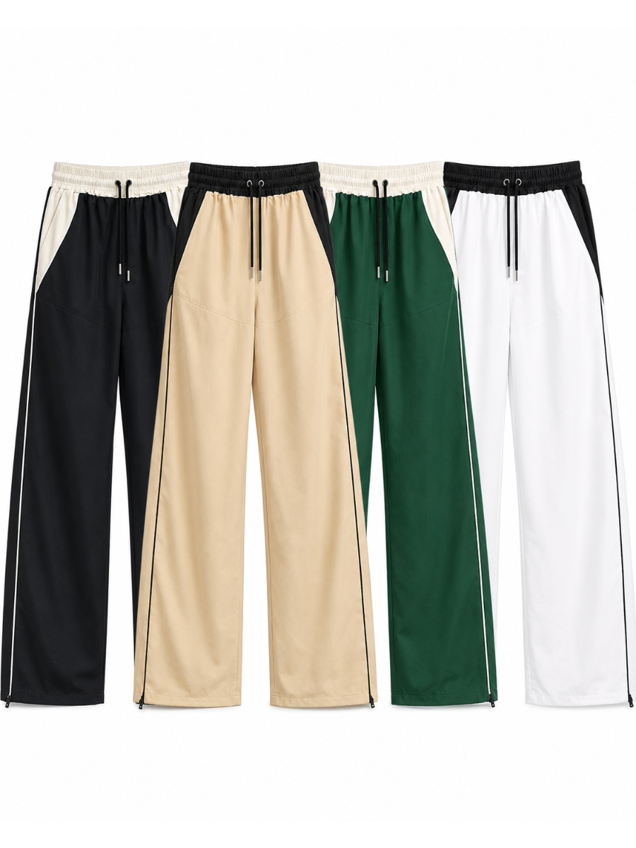PACK 4 PANTALÓN TIRO ALTO OVERSIZE WIDE LEG PALAZZO CHIC MUJER TELA NOVA NEGRO BEIGE VERDE BLANCO - 1