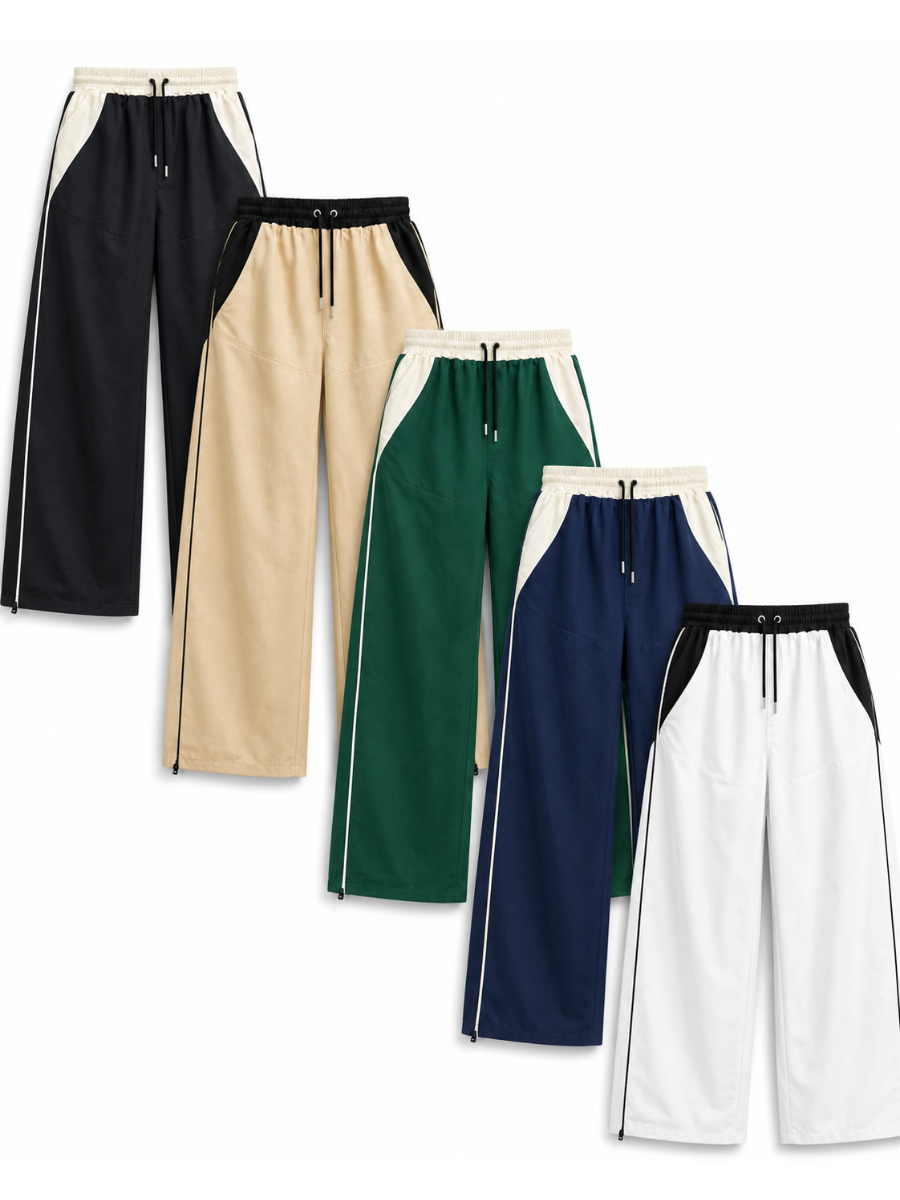 PACK 5 PANTALÓN TIRO ALTO OVERSIZE WIDE LEG PALAZZO CHIC MUJER TELA NOVA NEGRO BEIGE VERDE AZUL BLANCO - 1