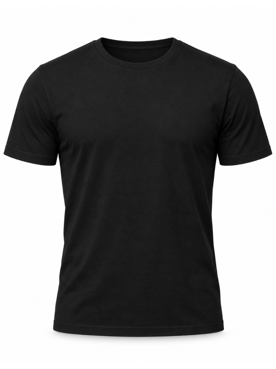 POLO SLIM FIT HOMBRE BÁSICO CUELLO REDONDO ALGODÓN CASUAL NEGRO - 1