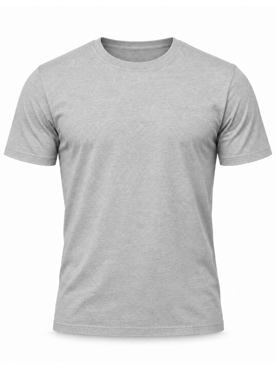 POLO SLIM FIT HOMBRE BÁSICO CUELLO REDONDO ALGODÓN CASUAL GRIS MELANGE - 1