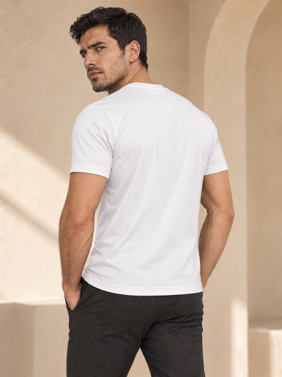 PACK 4 POLO SLIM FIT HOMBRE BÁSICO CUELLO REDONDO ALGODÓN CASUAL NEGRO BLANCO GRIS AZUL - 2