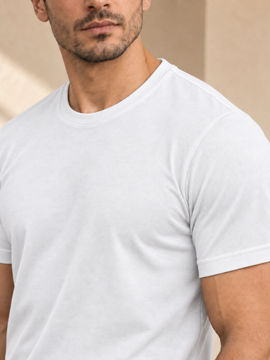 PACK 4 POLO SLIM FIT HOMBRE BÁSICO CUELLO REDONDO ALGODÓN CASUAL AZUL GRIS BLANCO NEGRO - 2