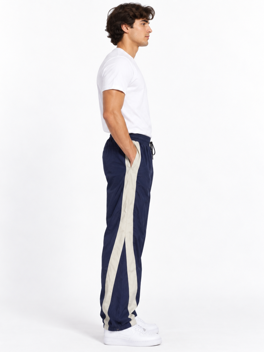 PANTALÓN PARACHUTE HOMBRE STREETWEAR URBANO EDGE LINE AZUL MARINO - 2
