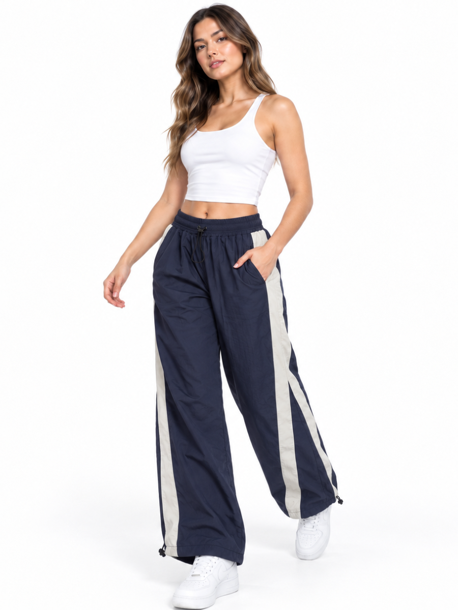 PANTALÓN BAGGY PARACHUTE MUJER STREETWEAR OVERSIZE AURA GRIS - 3
