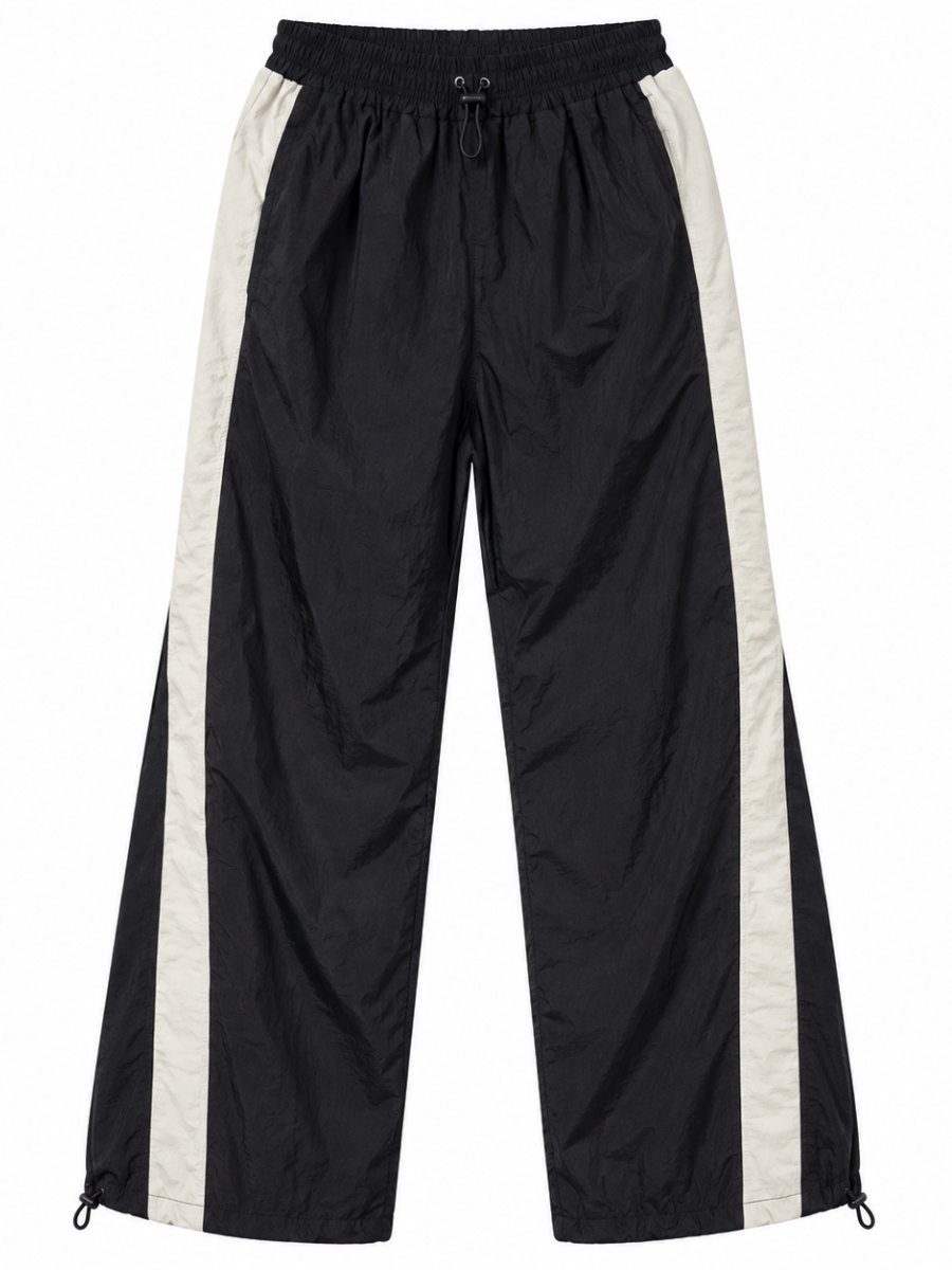 PANTALÓN BAGGY PARACHUTE MUJER STREETWEAR OVERSIZE AURA NEGRO - 2