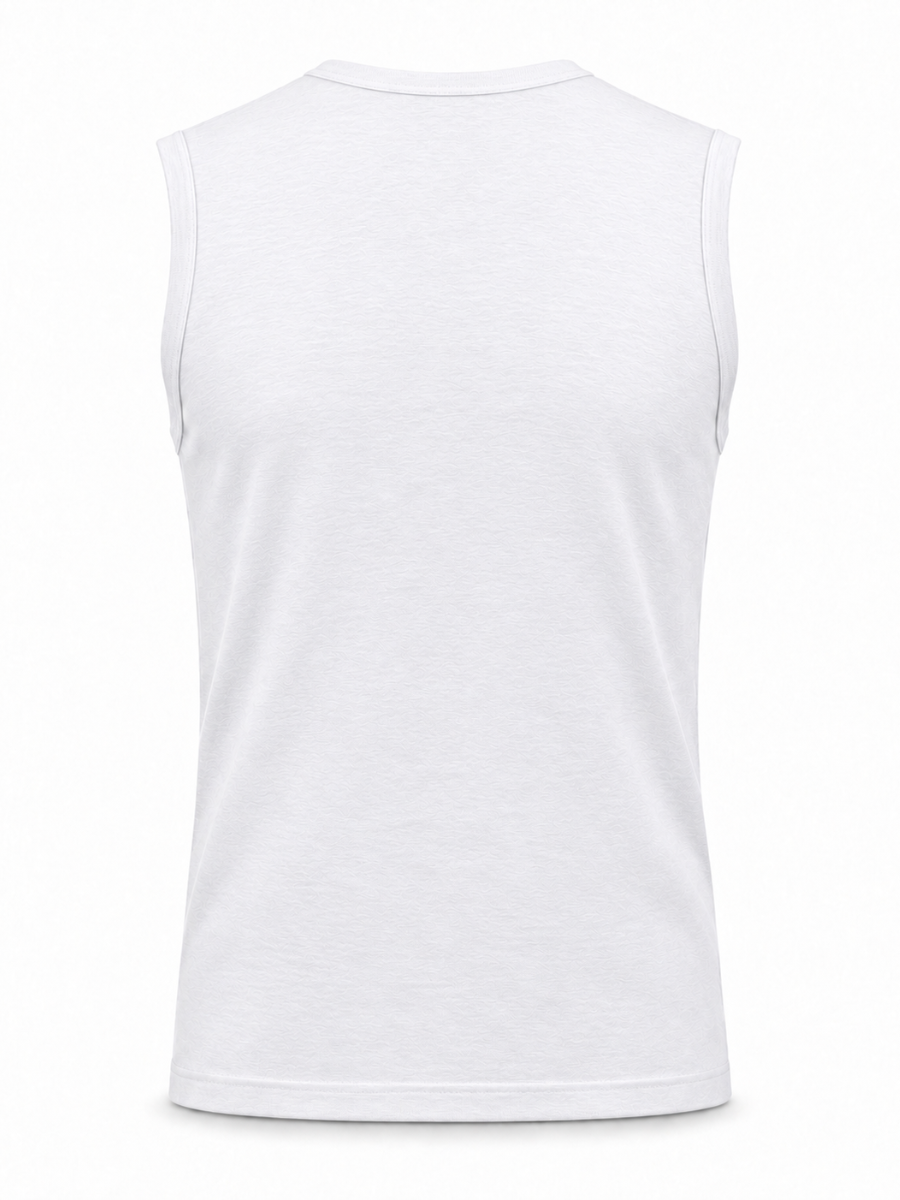 POLO SLIM FIT MANGA CERO HOMBRE BÁSICO ALGODÓN MUSCLE TEE BLANCO - 2