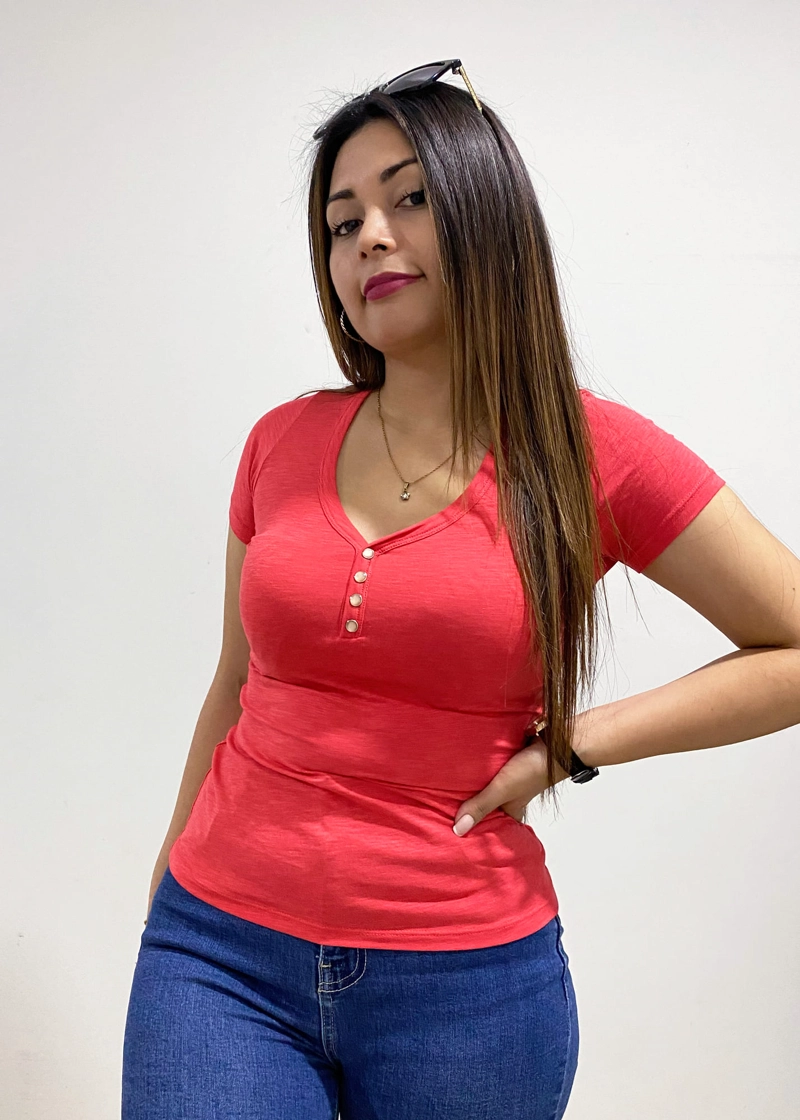 POLO MANGA CORTA ALGODÓN LICRADO PEINADO PARA MUJER SIDE OF ME VANIA - 2