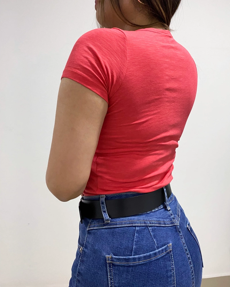 POLO MANGA CORTA ALGODÓN LICRADO PEINADO PARA MUJER SIDE OF ME VANIA - 3