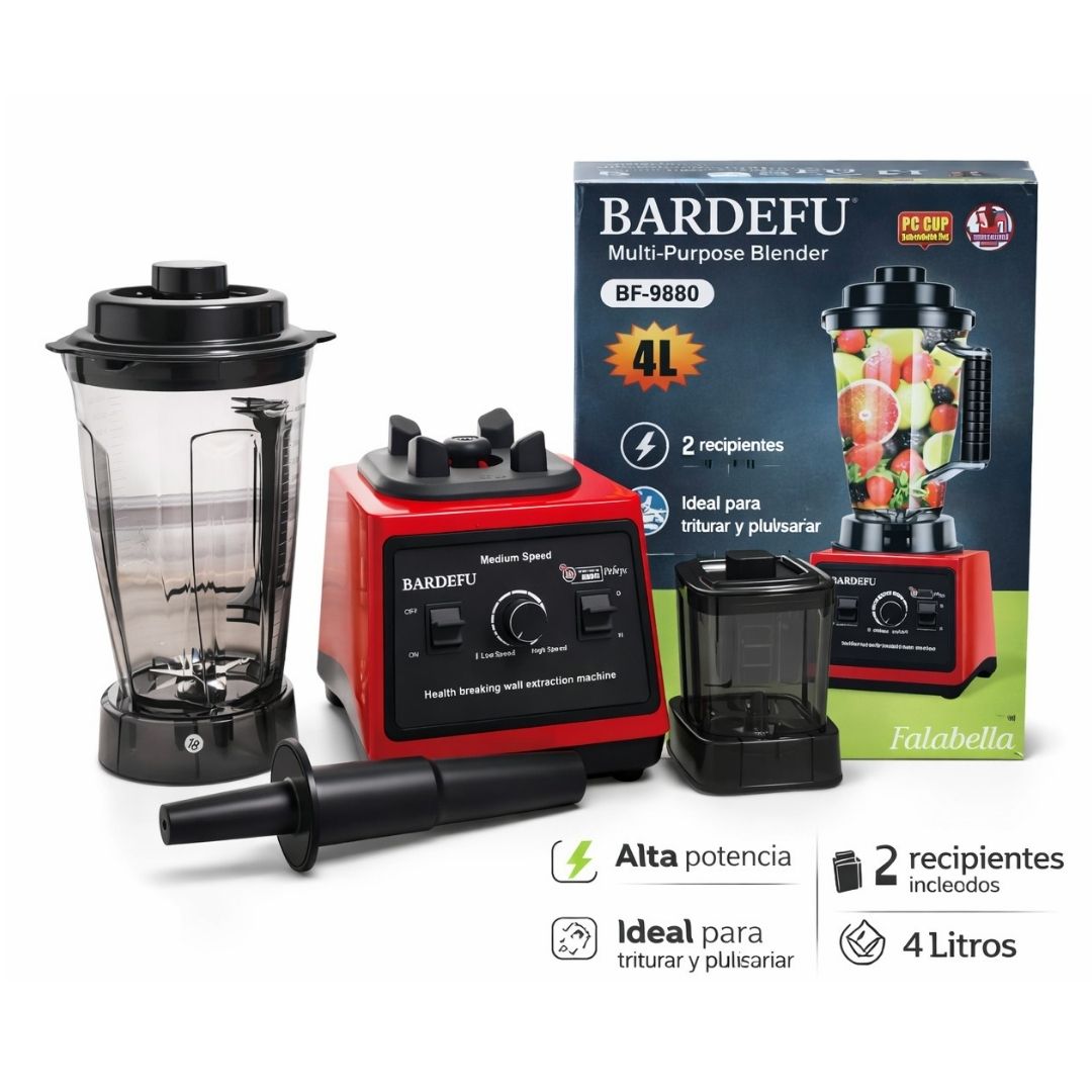 LICUADORA DOBLE VASO BARDEFU BF-9880 4L MULTIUSO - 2