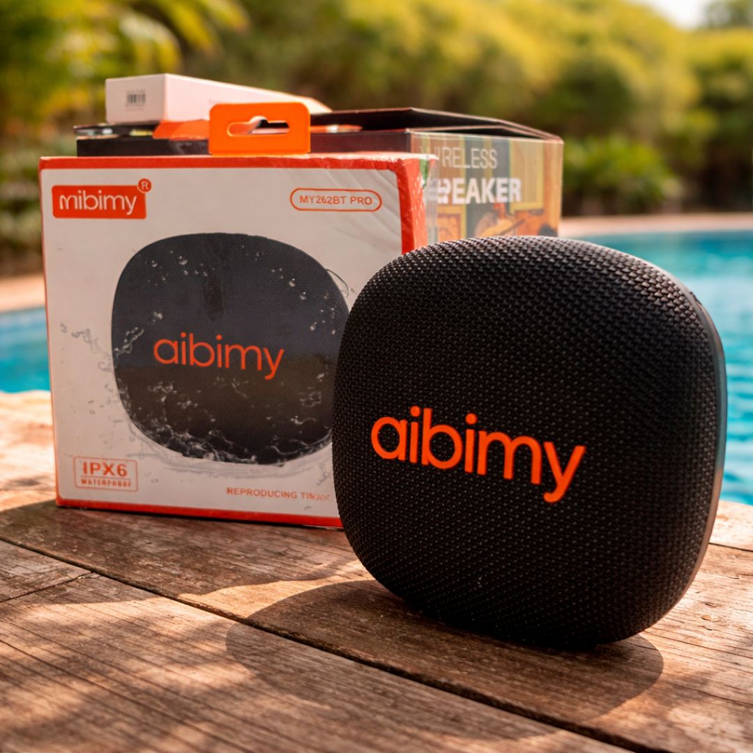 PARLANTE BLUETOOTH 8HRS AIBIMY, RESISTENTE AL AGUA - NEGRO - 5