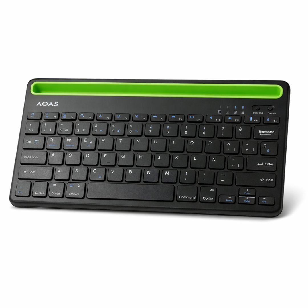 TECLADO BLUETOOTH DUAL RECARGABLE AOAS AS-199 PARA TABLET Y SMARTPHONE - 1