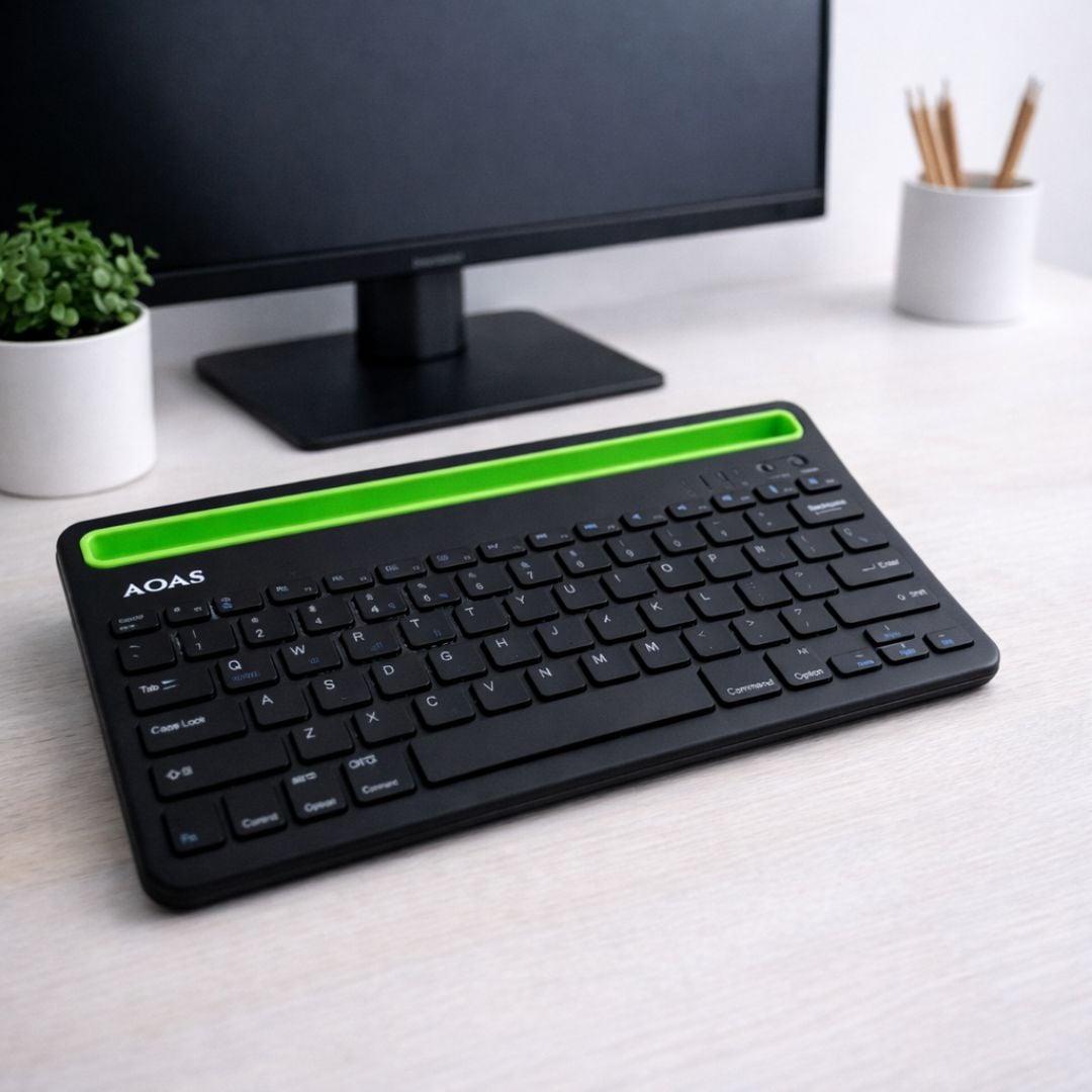 TECLADO BLUETOOTH DUAL RECARGABLE AOAS AS-199 PARA TABLET Y SMARTPHONE - 3
