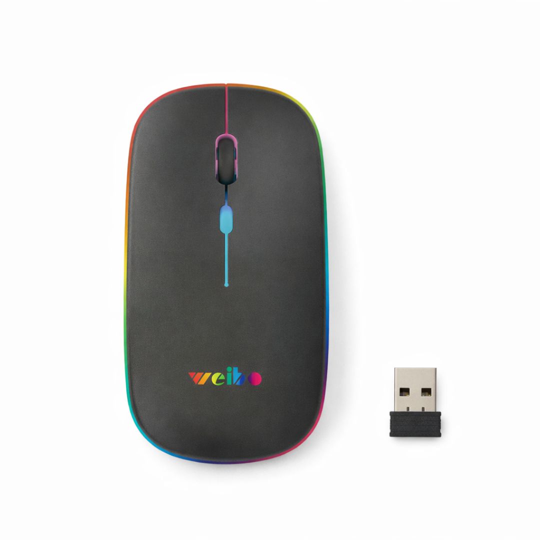 MOUSE INALÁMBRICO RECARGABLE WEIBO RF-6800 BLUETOOTH 5.0 + 2.4GHZ RGB - 1