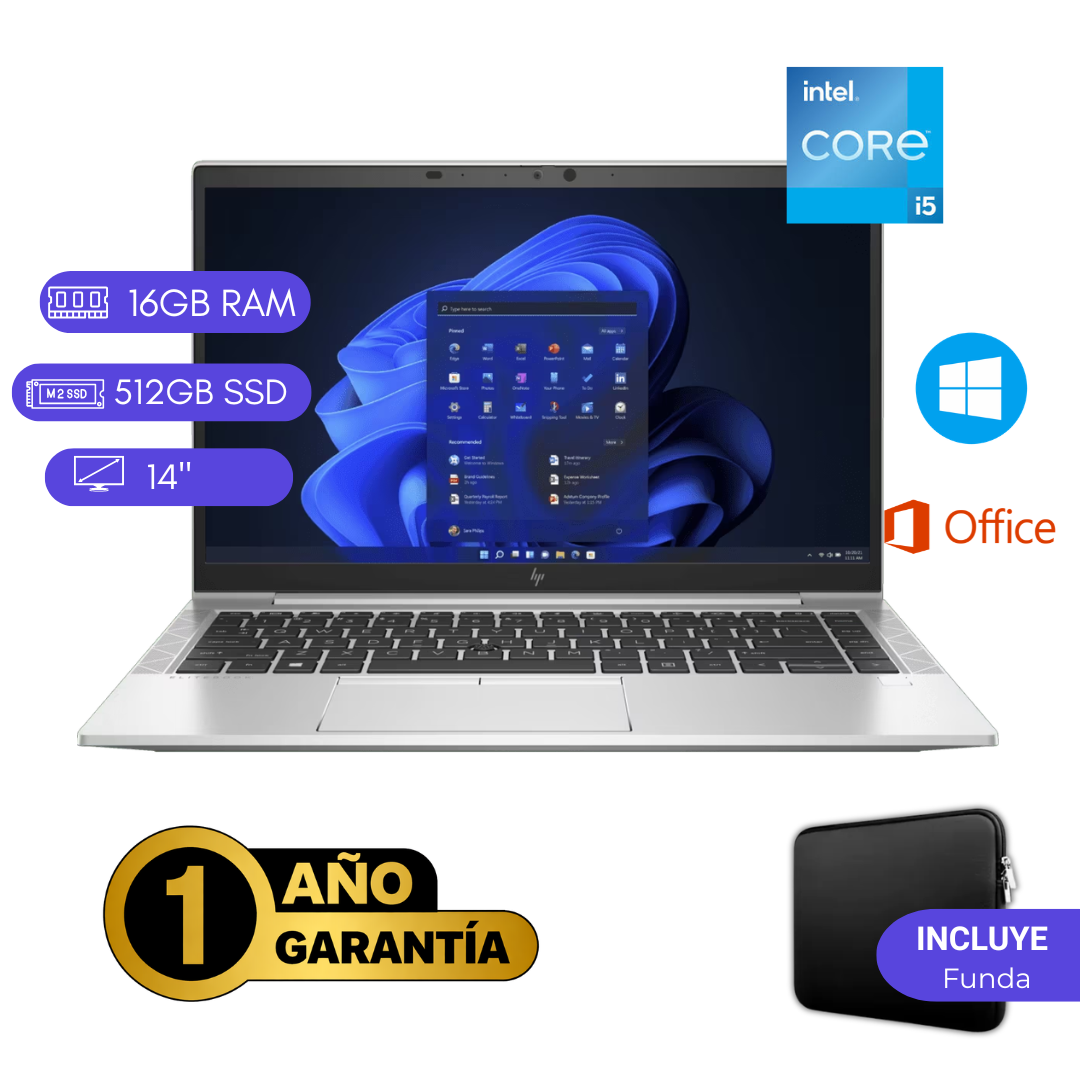LAPTOP REACONDICIONADA HP ELITEBOOK 840 G8 CI5 11VA 16GB RAM 512GB SSD PLATA - 1