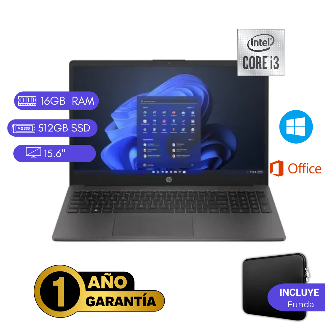 LAPTOP REACONDICIONADA HP 15-DW1085LA CI3 10MA 16GB RAM 512GB SSD NEGRO - 1