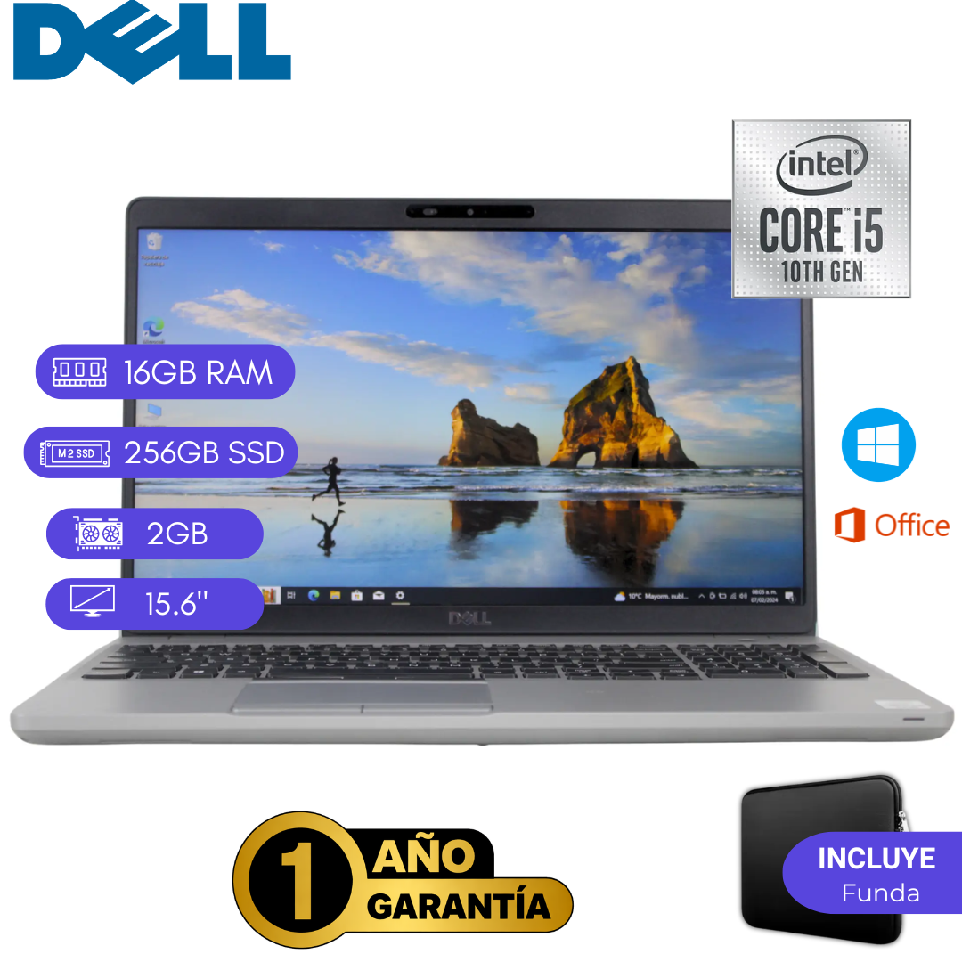 LAPTOP REACONDICIONADA DELL LATITUDE 5511 INTEL CORE I5 10MA 16GB RAM 256GB SSD 2GB VIDEO 15.6 PULGADAS - 1
