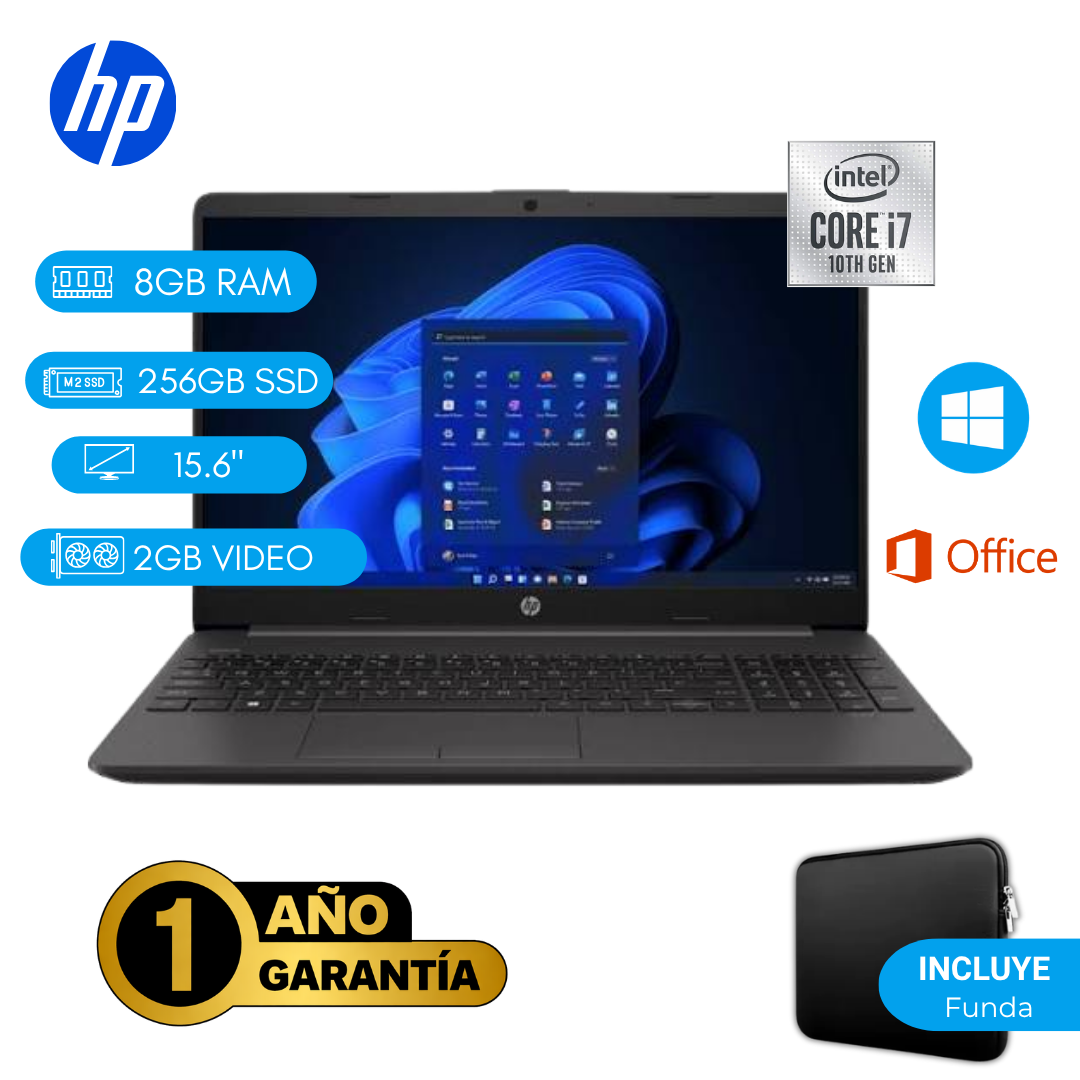 LAPTOP REACONDICIONADA HP 250 G8 INTEL CORE I7 10MA 8GB RAM 256GB SSD 2GB VIDEO 15.6 PULGADAS - 1