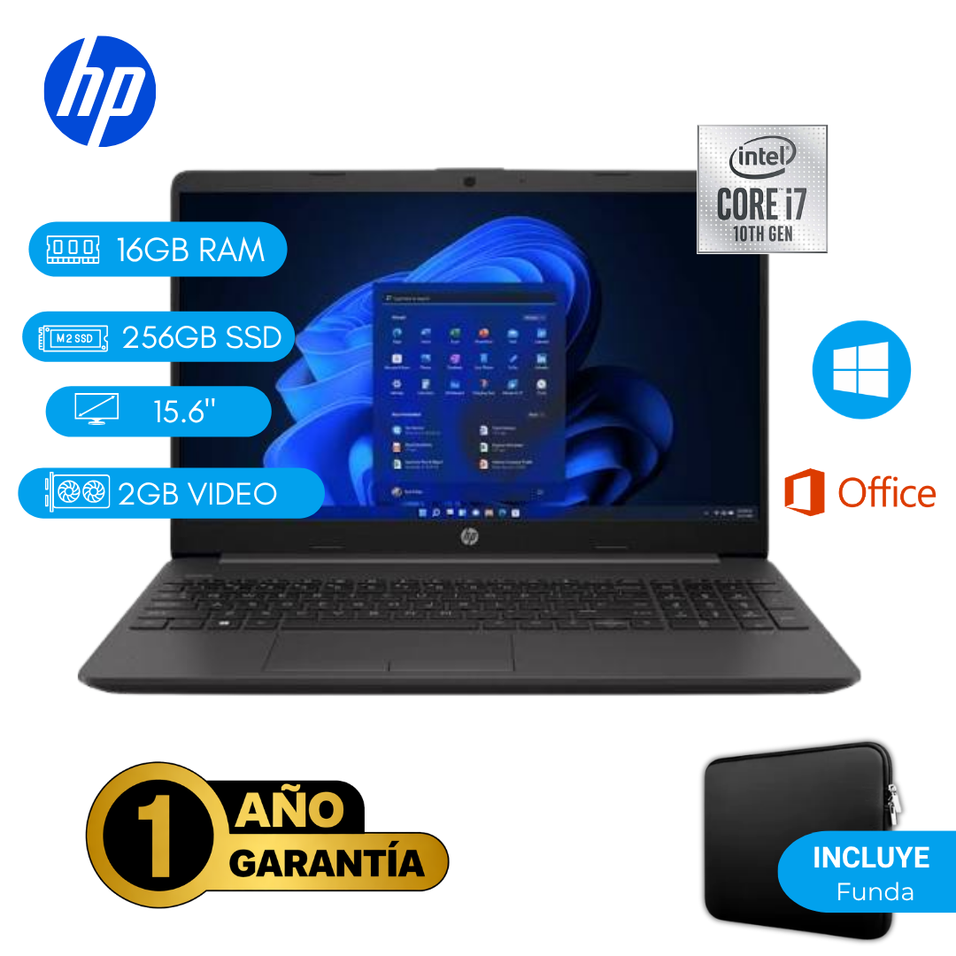 LAPTOP REACONDICIONADA HP 250 G8 INTEL CORE I7 10MA 16GB RAM 256GB SSD 2GB VIDEO 15.6 PULGADAS - 1