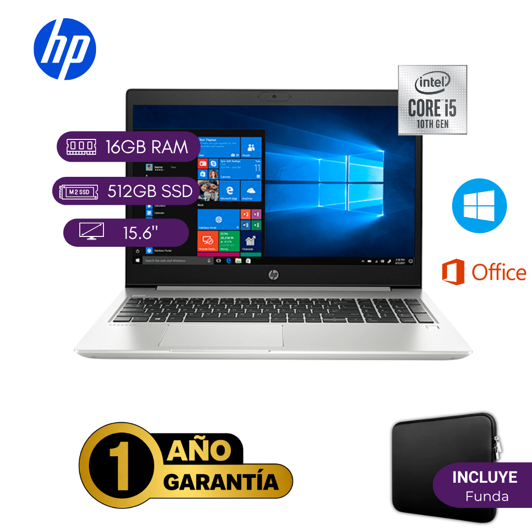 LAPTOP REACONDICIONADA HP 450 G7 INTEL CORE I5 10MA 16GB RAM 512GB SSD 15.6 PULGADAS - 1